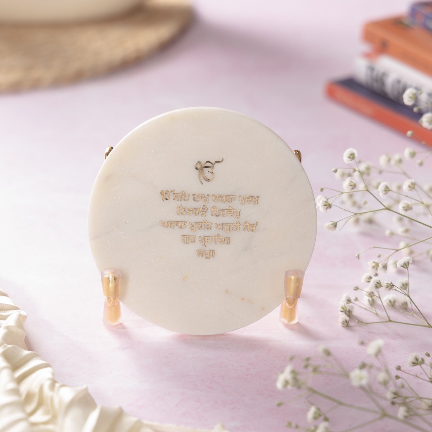 Ik Onkar Mantra Marble Metal Showpeice