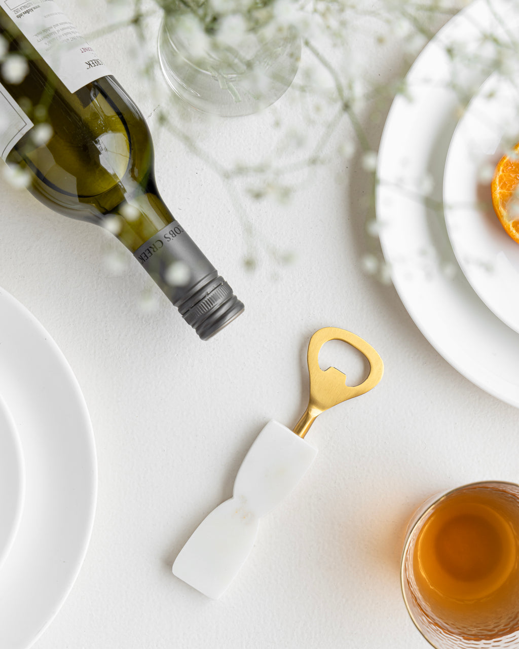 Metal Bottle Opener With Marble Handle