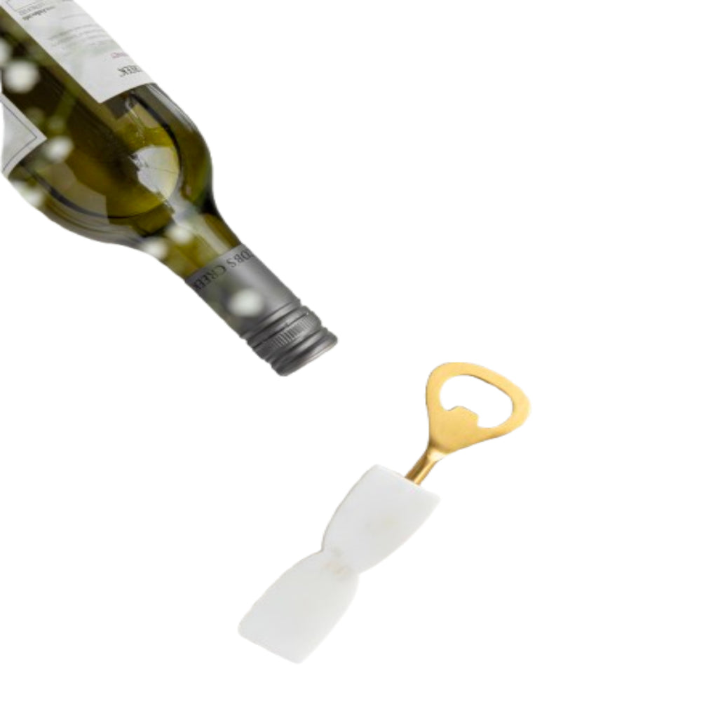 Metal Bottle Opener With Marble Handle
