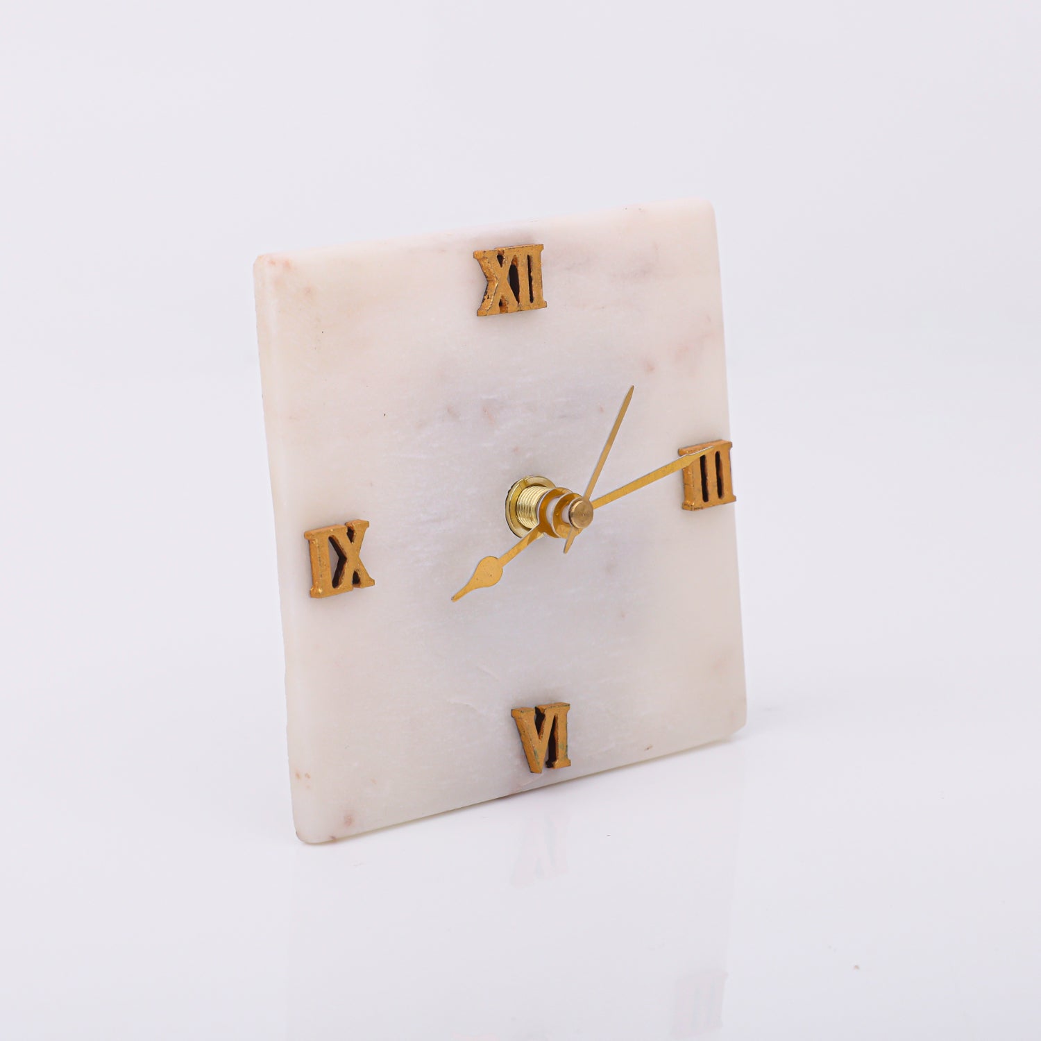 White Marble Squre Desk Clock