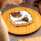White Marble Rangoli Shape Platter