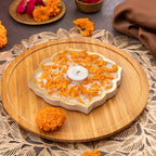 White Marble Rangoli Shape Platter