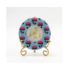 Marble Round Pichwai Showpiece With Folding Metal Stand