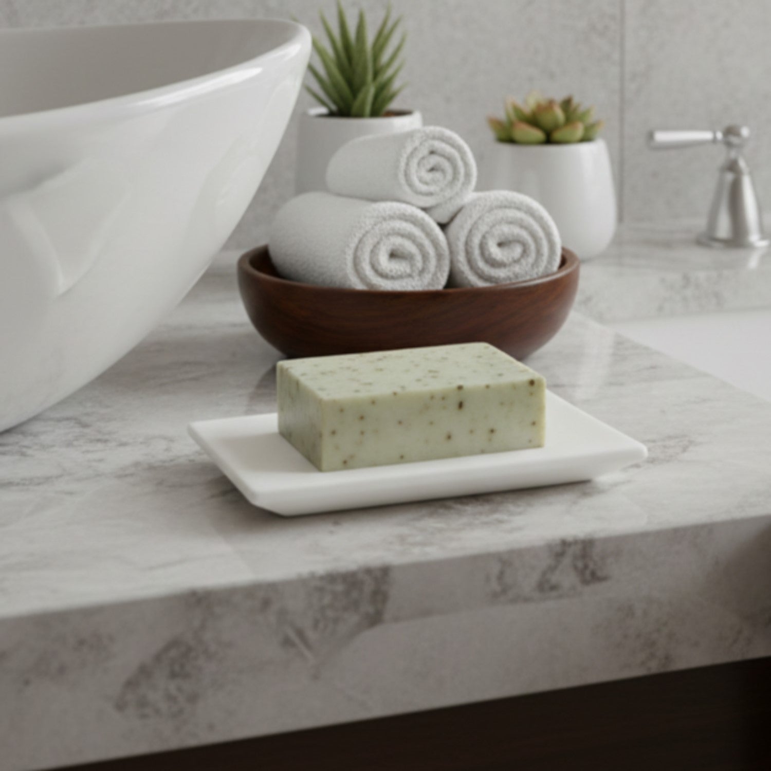 Marble Soap Dish for Bathroom or Kitchen