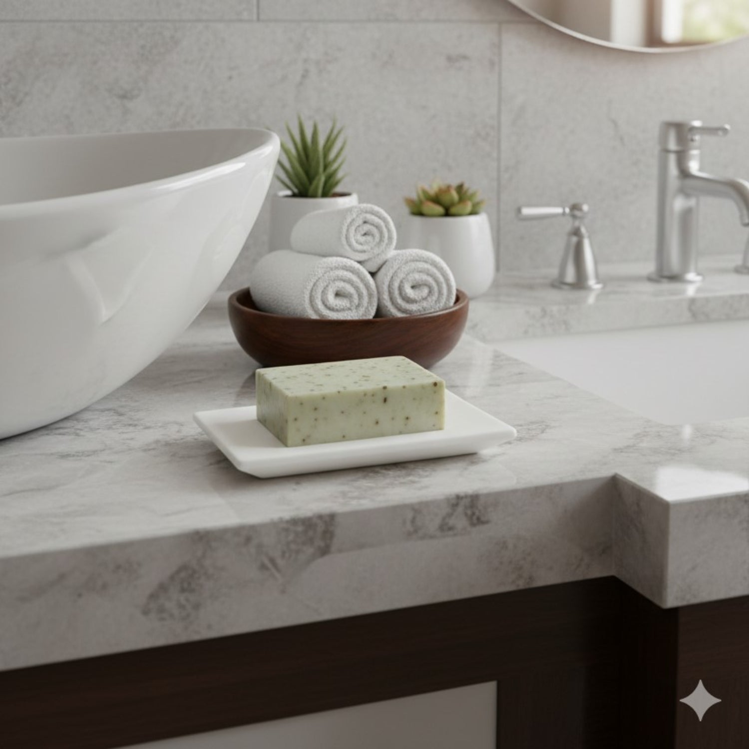 Marble Soap Dish for Bathroom or Kitchen