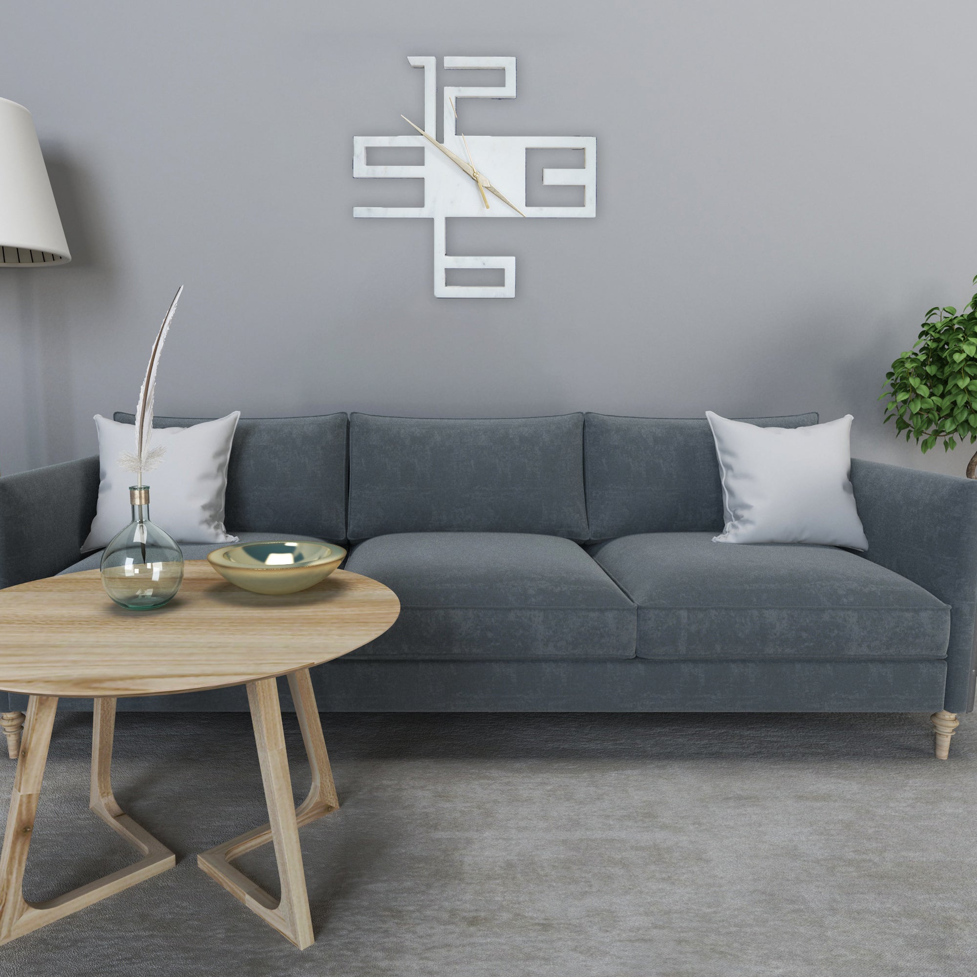 White Marble Round Wall Clock