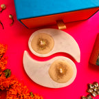 Marble yin-yang Shape Candle Holder Set
