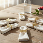 Mother of Pearl & Metal Elegant Butterfly Napkin Ring (Gold Finish)