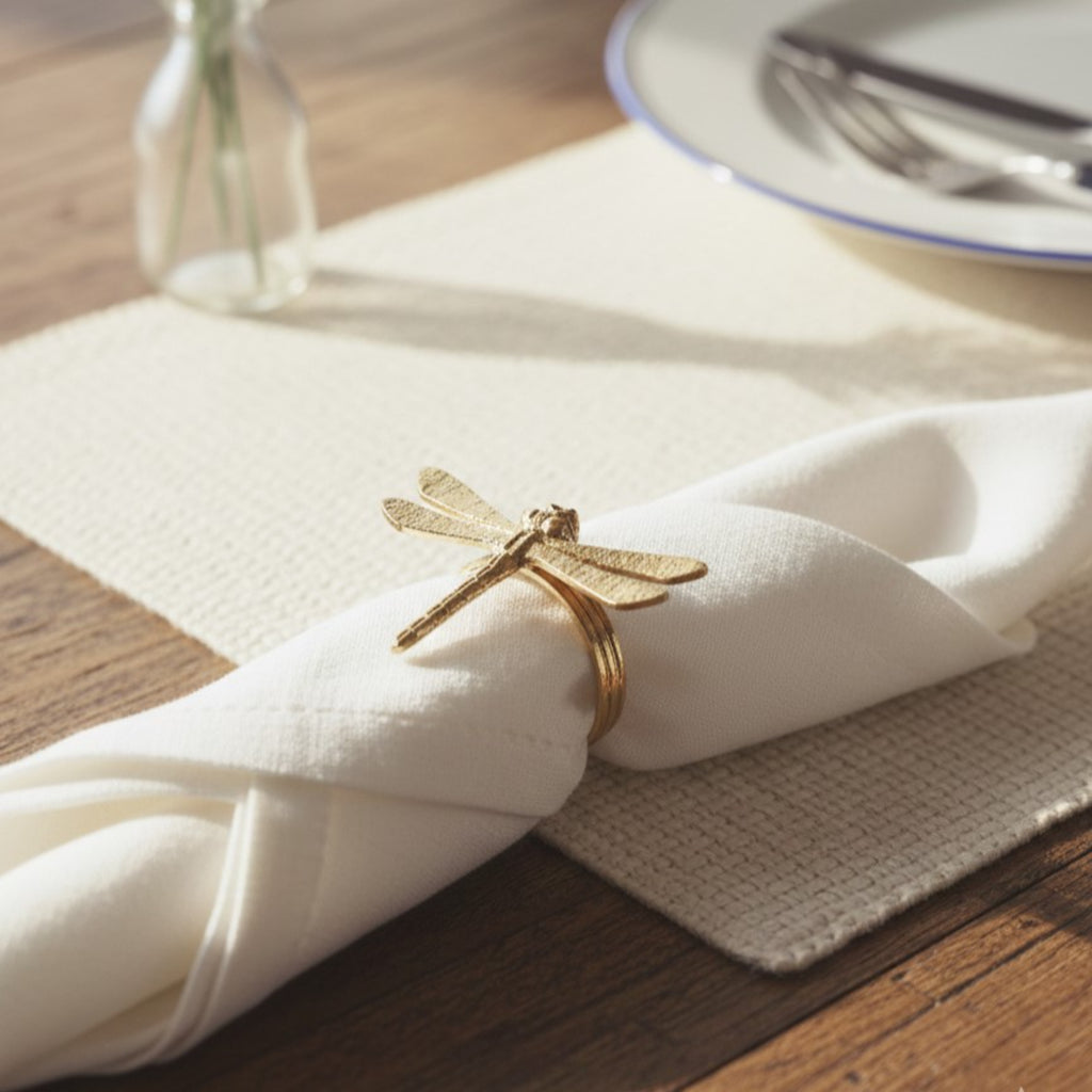Elegant Dragonfly Napkin Ring Metal (Gold Finish)