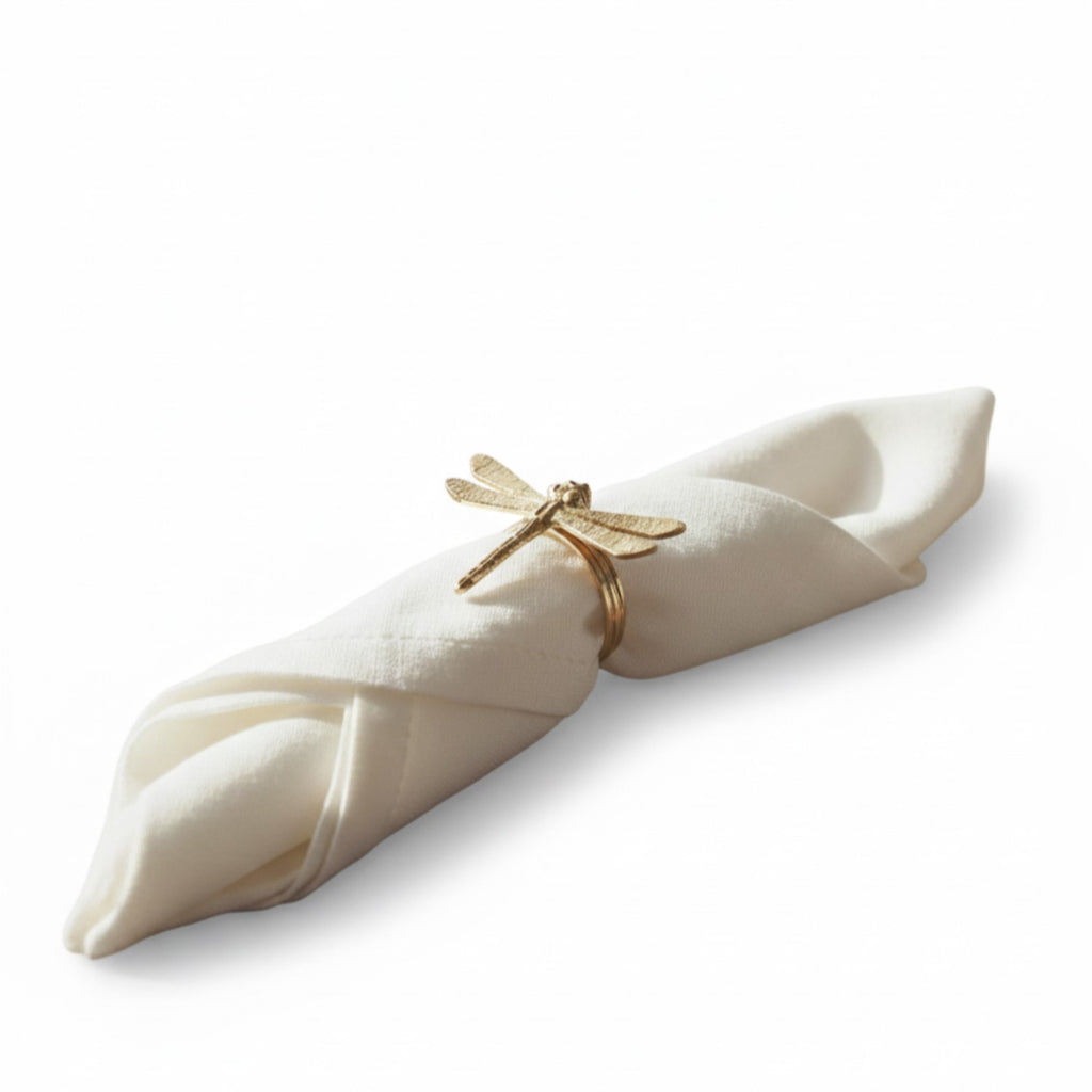 Elegant Dragonfly Napkin Ring Metal (Gold Finish)