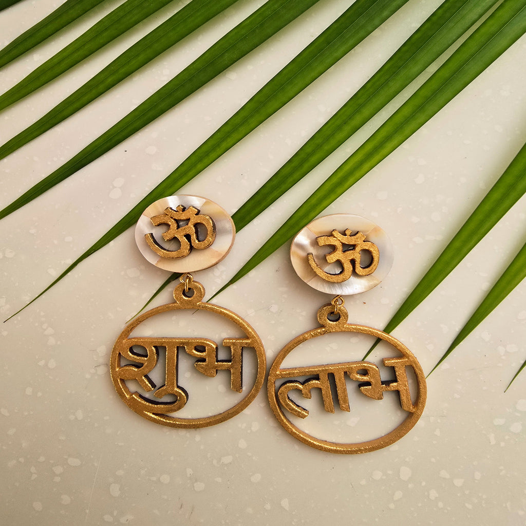 Mother Of Pearl OM Shubh Labh Door Hangings