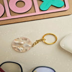 Mother Of Pearl Round Big KeyChain