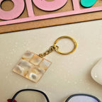 Mother Of Pearl Square Big KeyChain