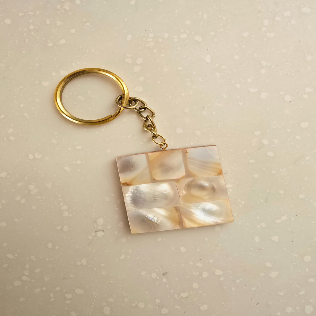 Mother Of Pearl Square Big KeyChain