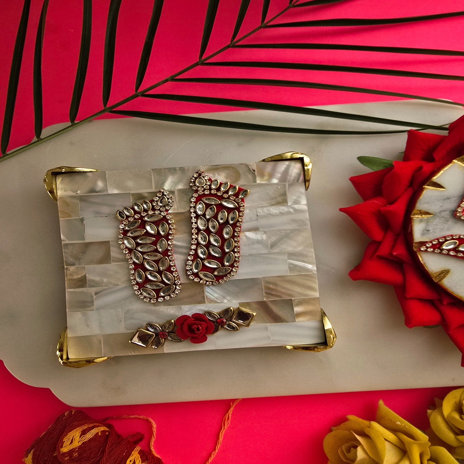 White MOP Laxmi Charan Paduka