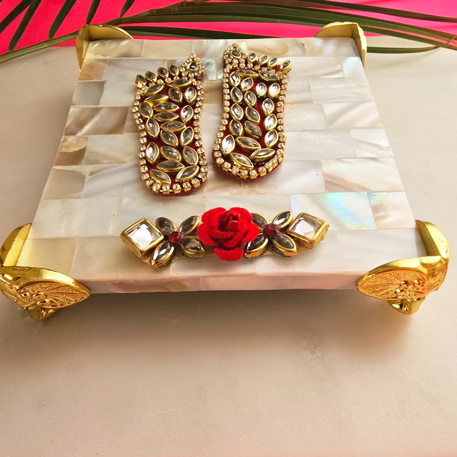 White MOP Laxmi Charan Paduka