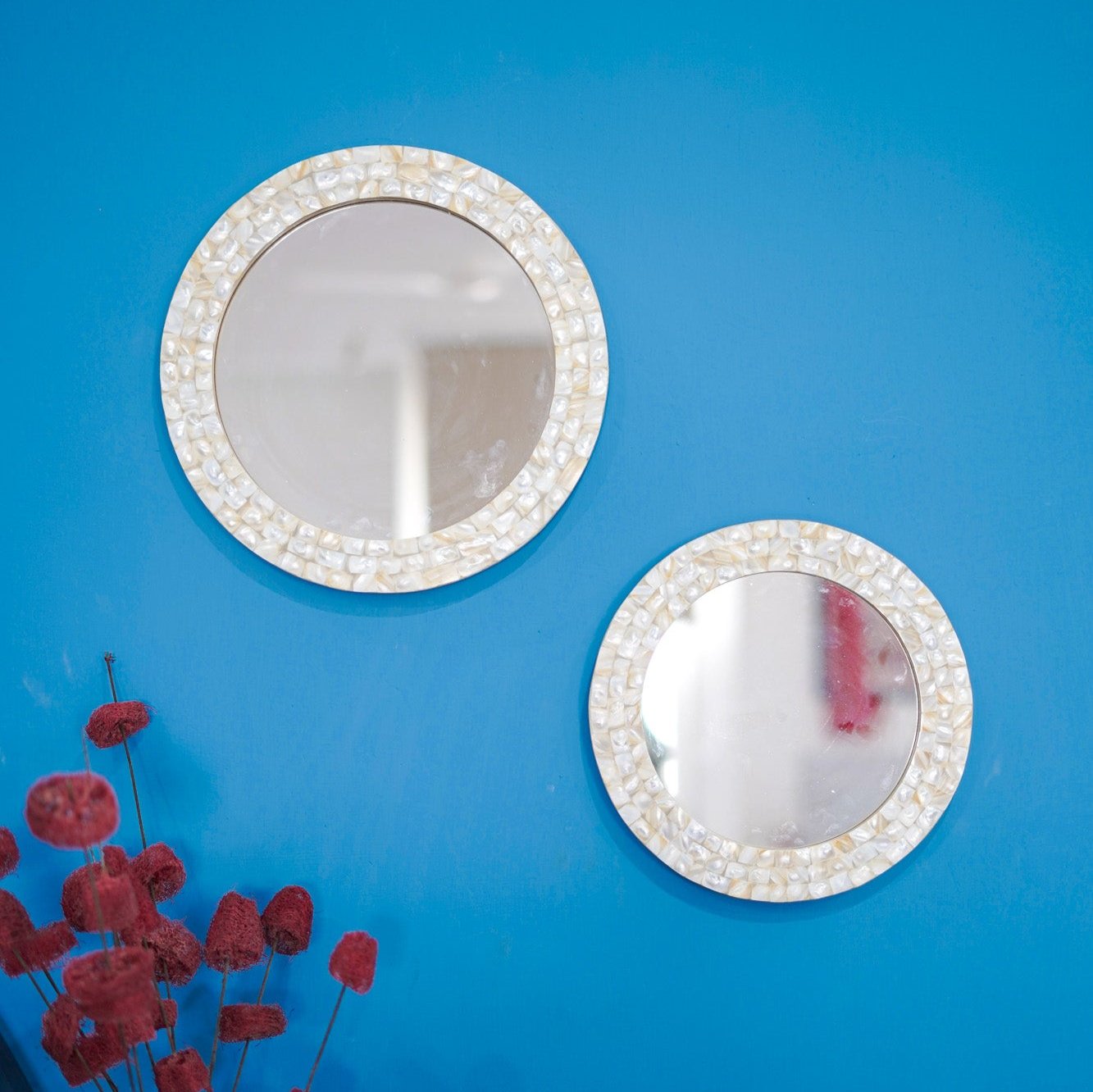 Mother of Pearl Mirror Wall Décor Round