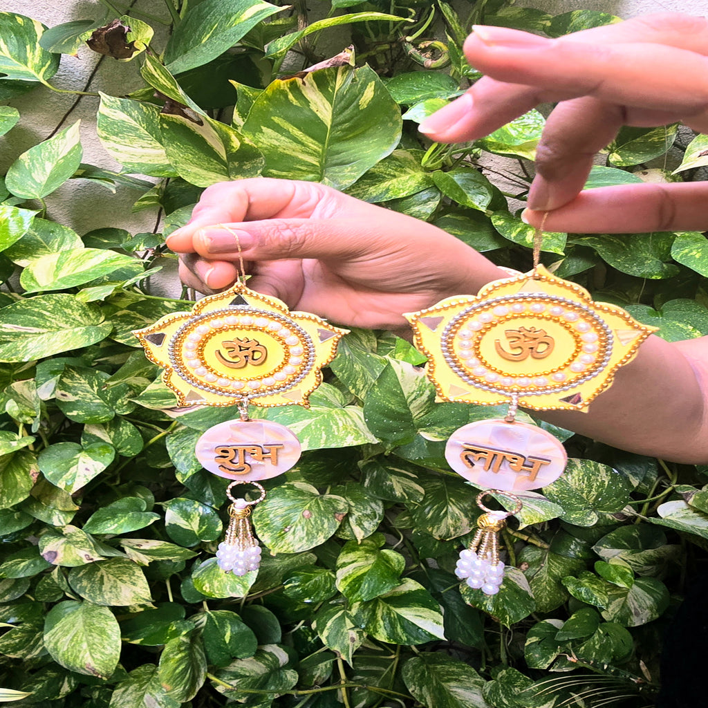 Yellow Star Shubh Labh Door Hangings