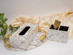 Mother of Pearl Tissue Holder, Cutlery and Tray Set of 3
