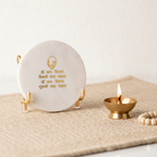 Guruji Mantra Marble Metal Showpiece