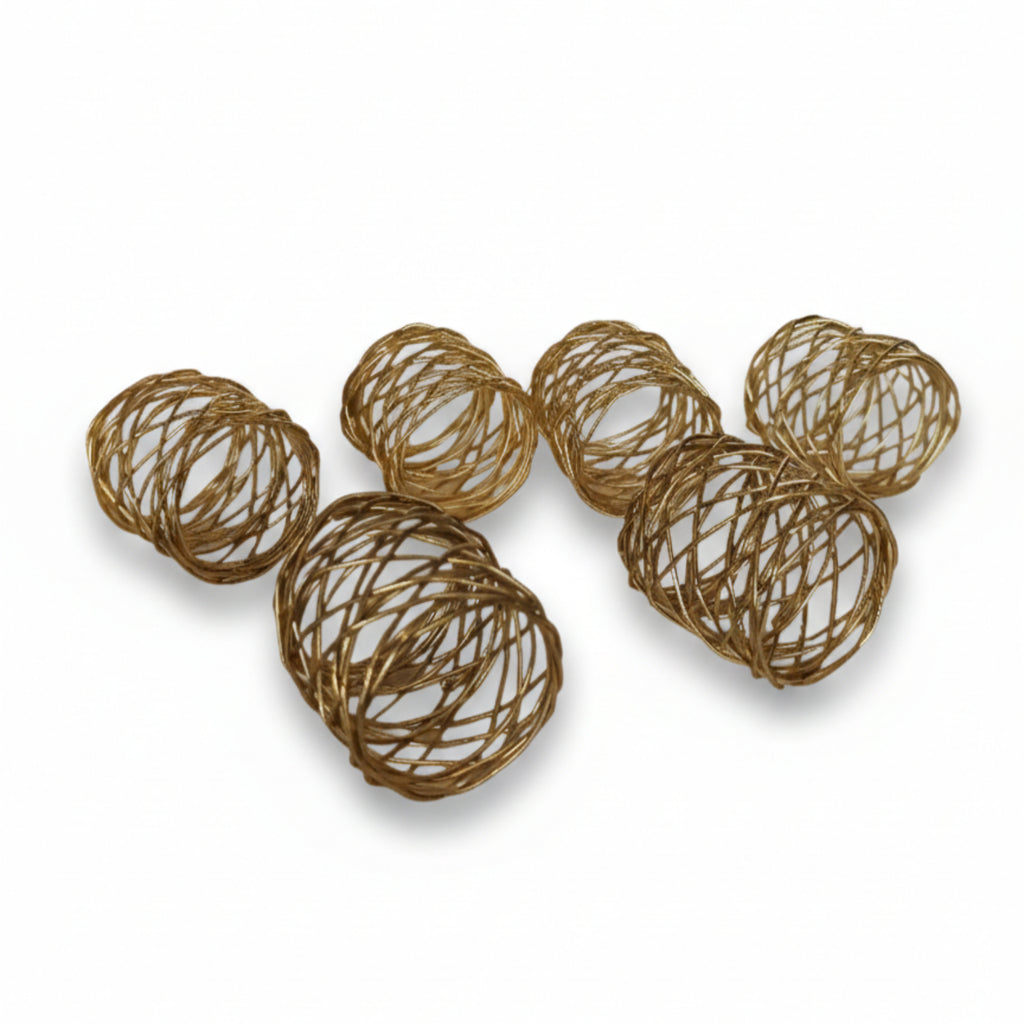 Metal Napkin Rings Gold Set Of 6