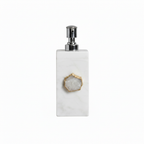 White Marble with White Agate Soap Dispenser
