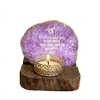 Ik Onkar Mantra Purple Agate Tealight Wooden