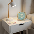 Gayatri Mantra with Turquoise Agate Metal Stand