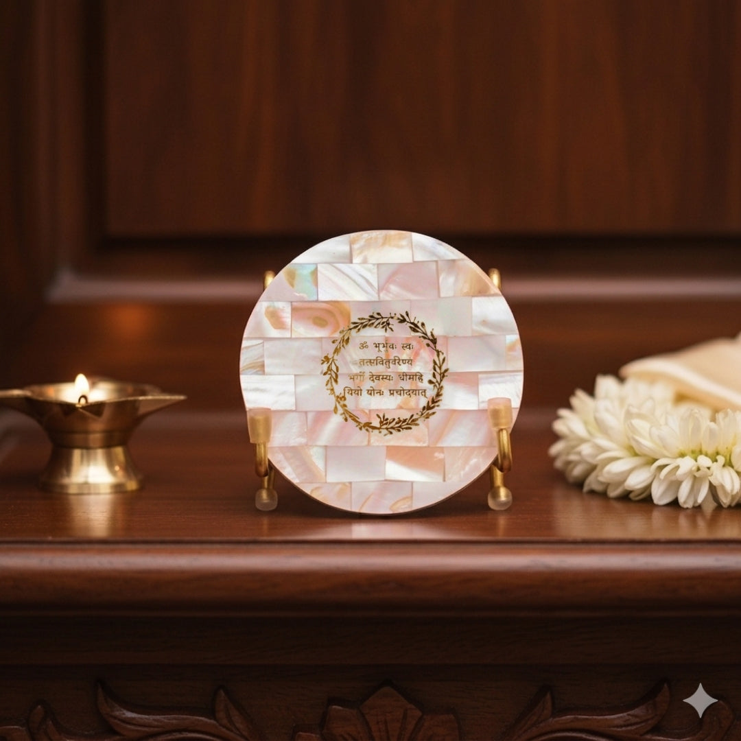 Ik Onkar Metal Holder with Mother of Pearl Festive