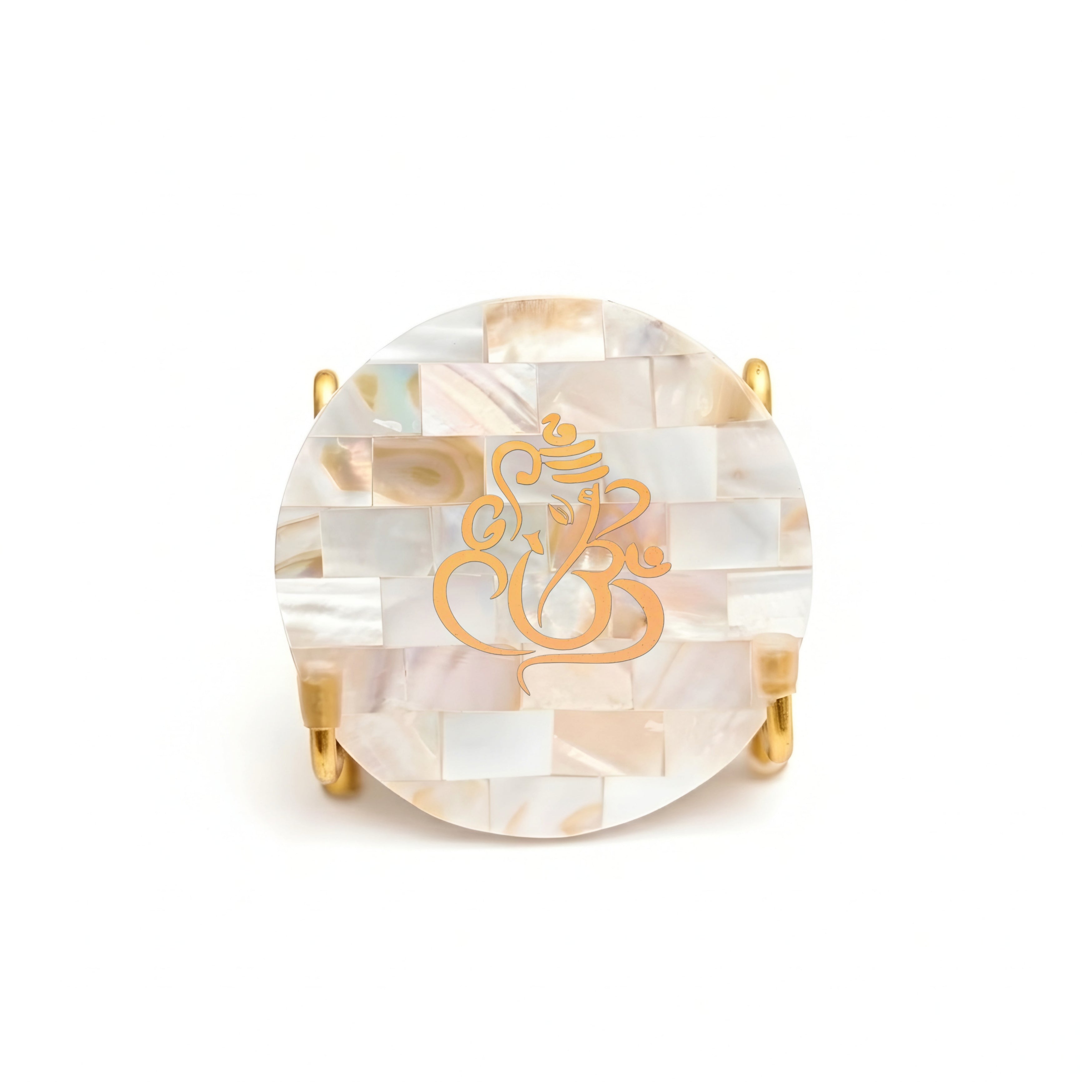 Ganesha Metal Holder with Mother of Pearl Festive
