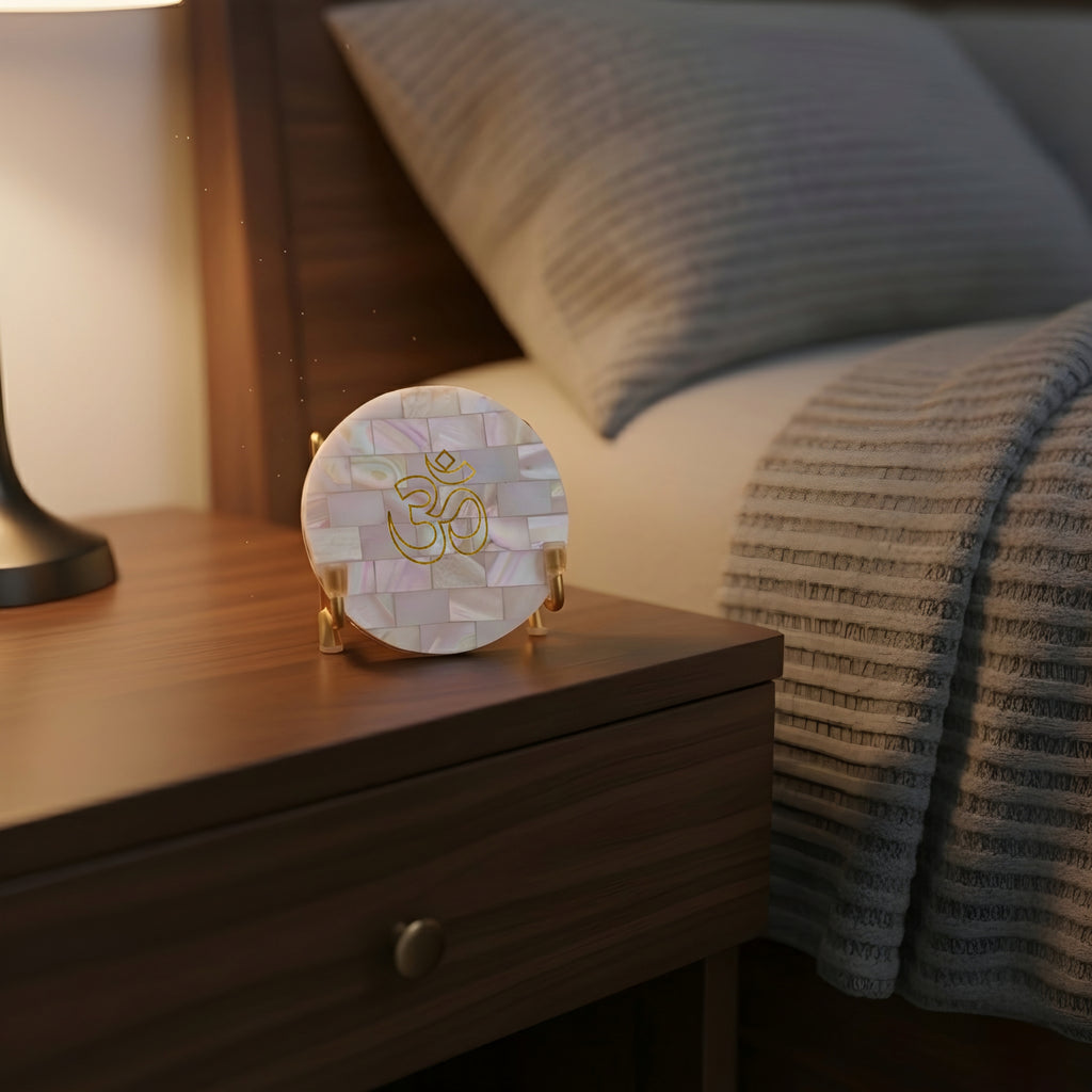 OM Metal Holder with Mother of Pearl Festive