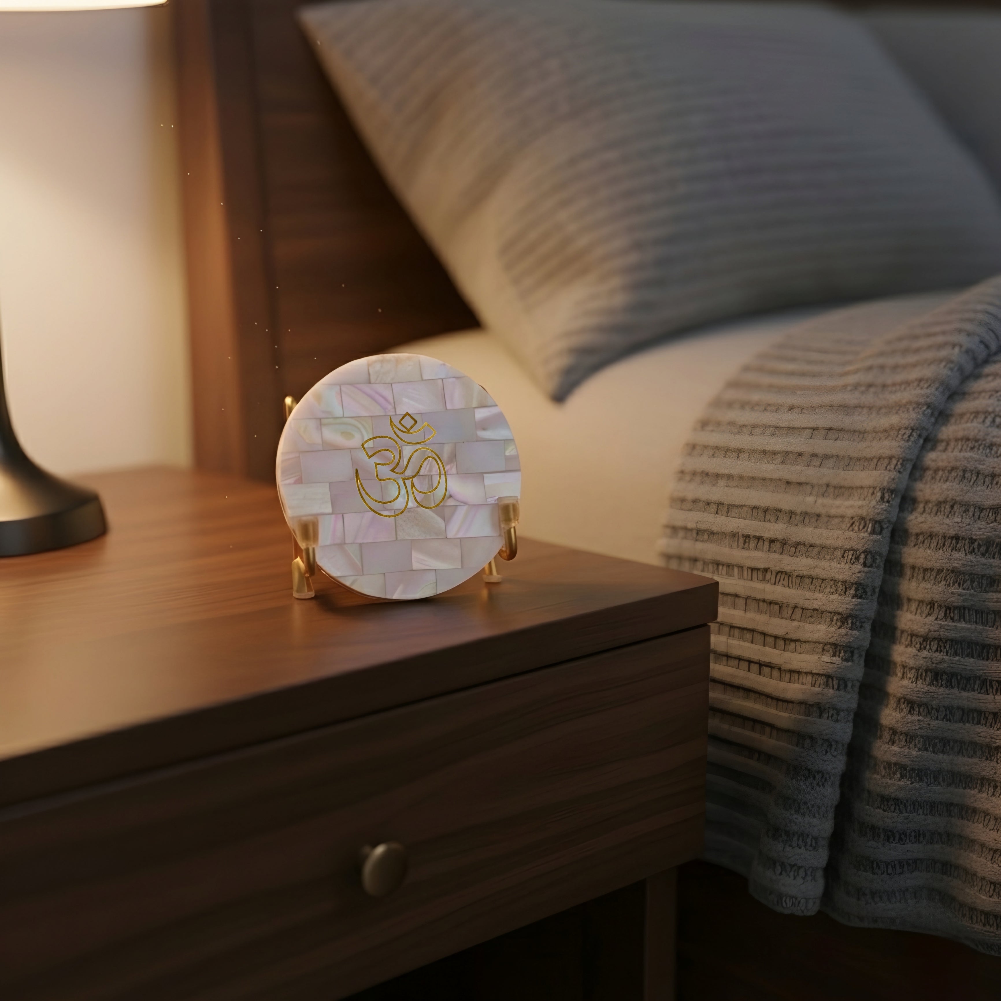 OM Metal Holder with Mother of Pearl Festive