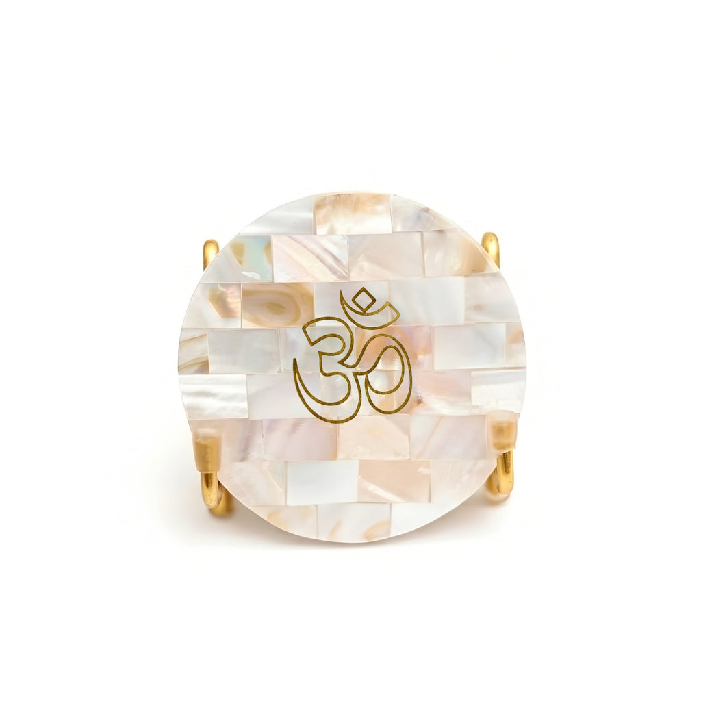OM Metal Holder with Mother of Pearl Festive