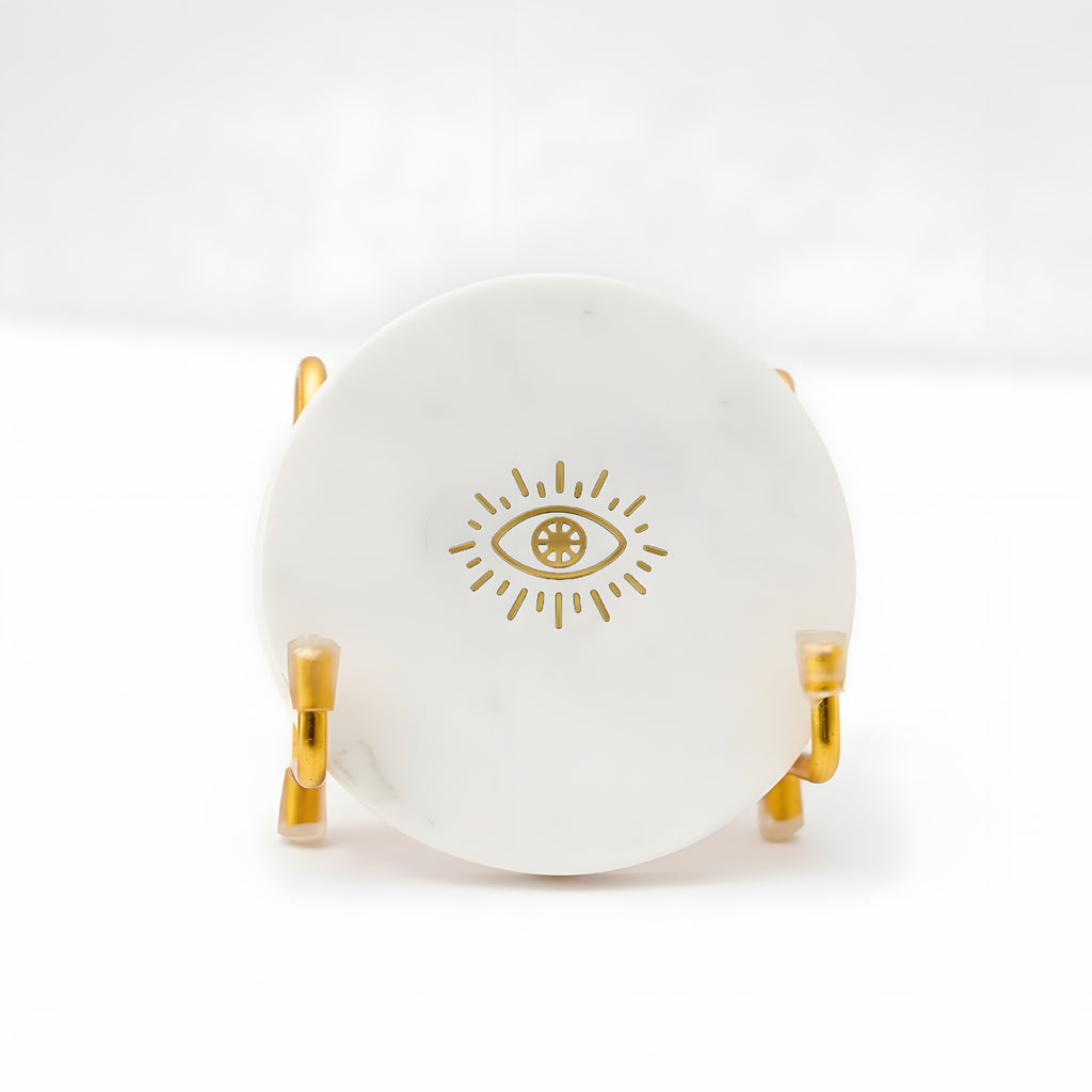 Evil Eye Marble Metal Showpeice