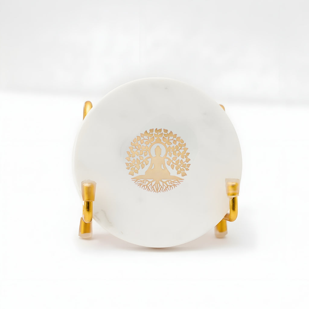 Budha Tree Marble Metal Showpeice