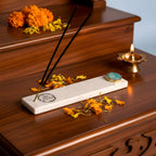 Marble with Agate Gayatri Mantra Agarbatti Stand