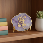 Jai Shree Ram Green Agate  with Metal Stand