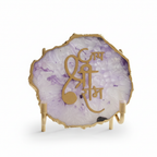 Jai Shree Ram Purple Agate  Metal Stand