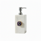 White Marble with Purple Agate Soap Dispenser