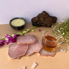 Rose Quartz Coaster Rose Gold Plated Set of 4