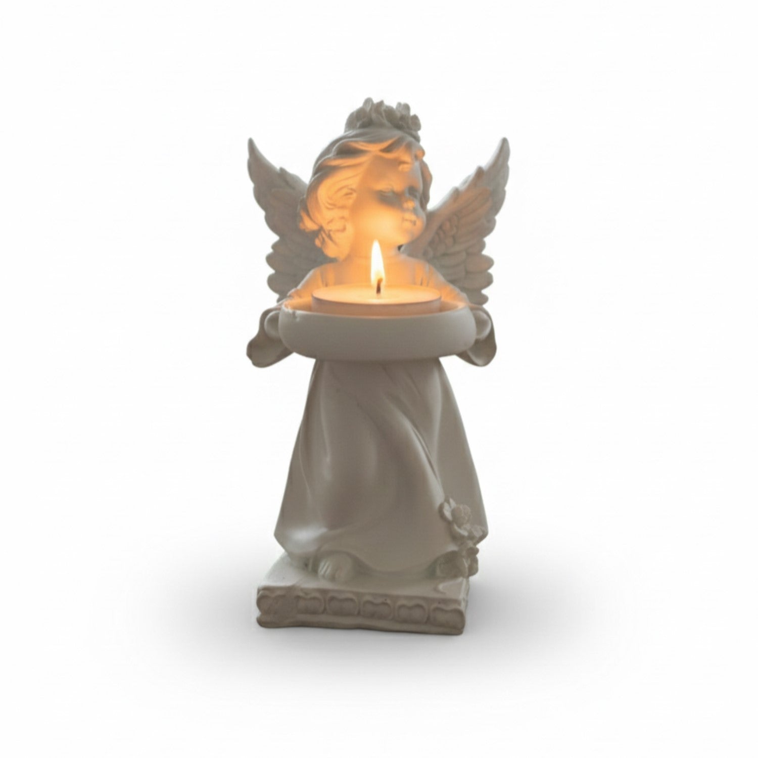 Decorative Angel Figurine with Candle Holder