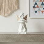 Decorative Angel Figurine Gold Wings with Candle Holder