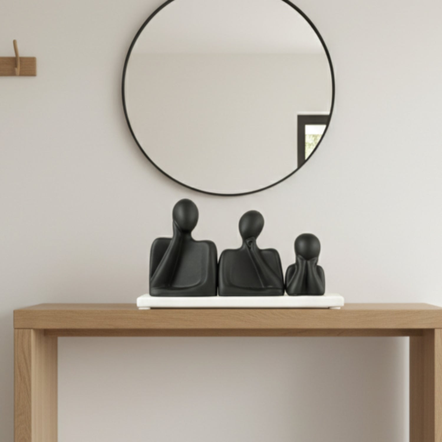 Abstract Trio Harmony Sculpture Marble Base