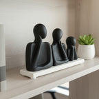 Abstract Trio Harmony Sculpture Marble Base