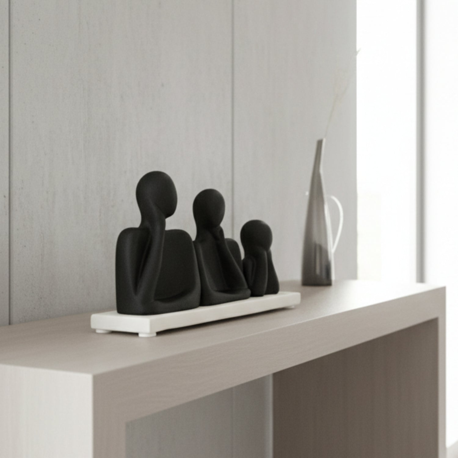 Abstract Trio Harmony Sculpture Marble Base