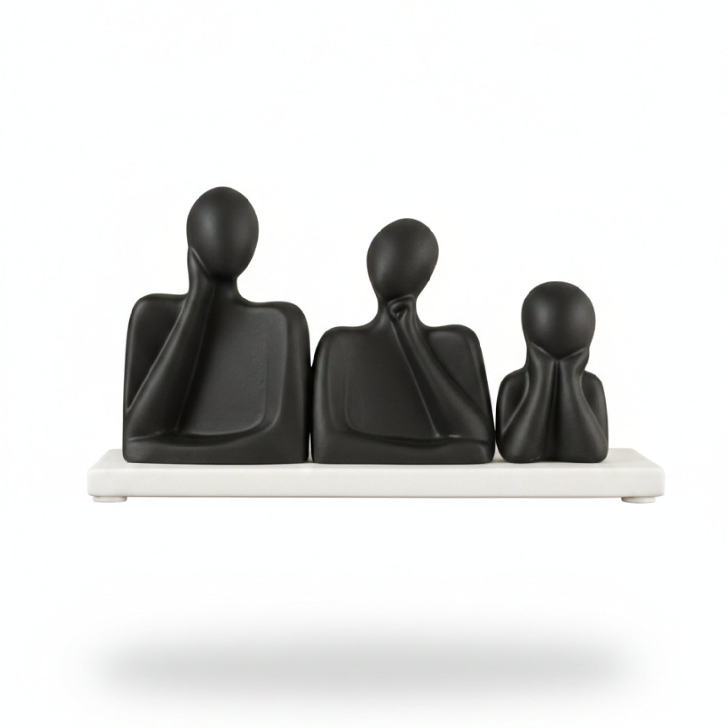 Abstract Trio Harmony Sculpture Marble Base