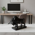 Black Attecking Bull Showpiece