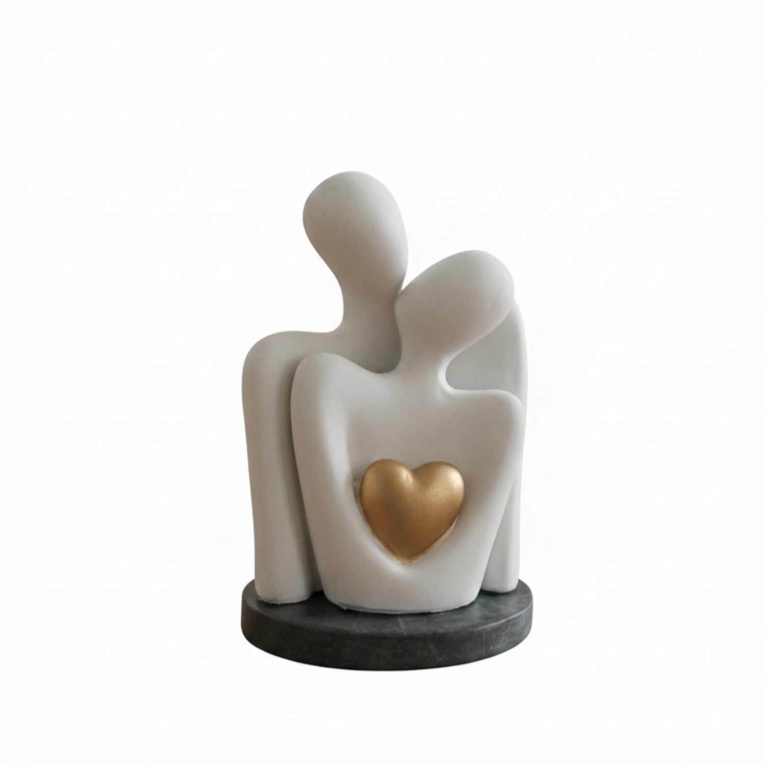 Abstract Couple Figurine with Golden Heart