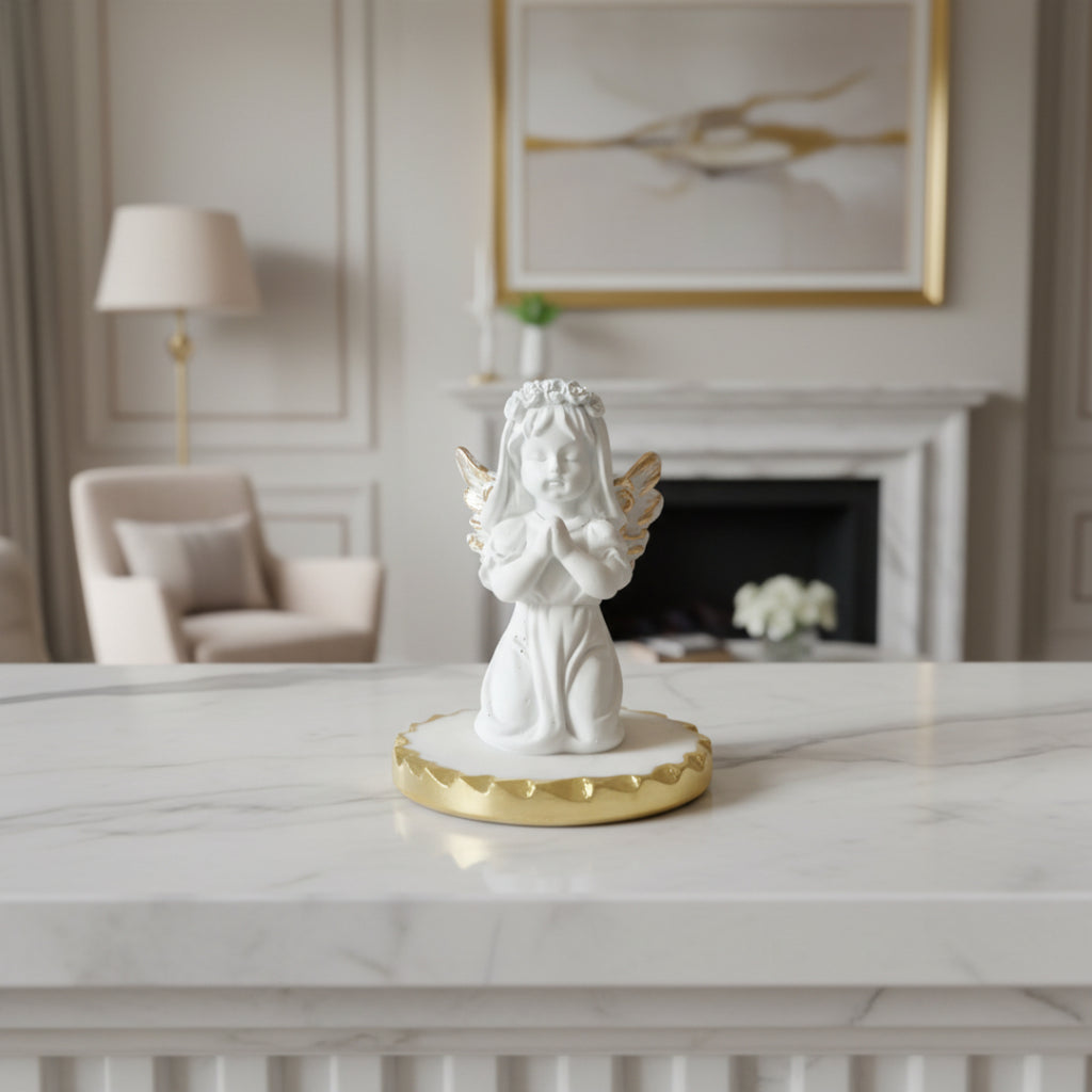 Praying Baby Angel With Marble Base
