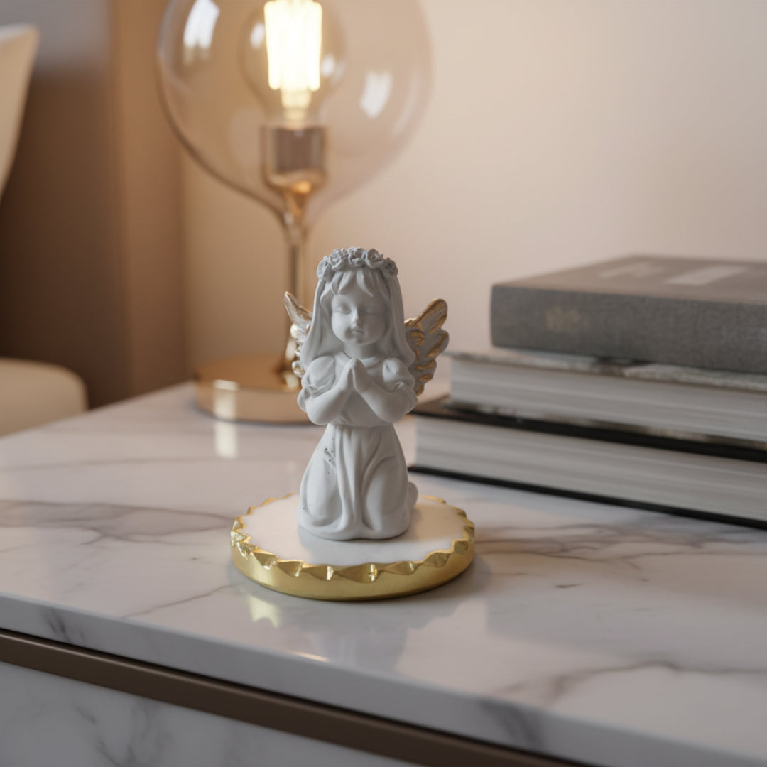 Praying Baby Angel With Marble Base